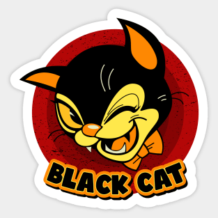 Sly black cat Sticker